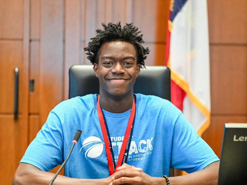Student TRACK student in courtroom