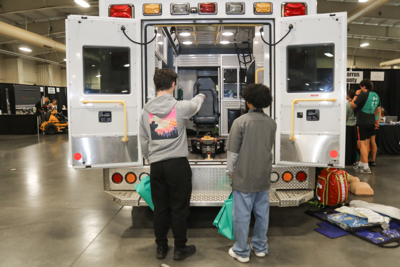 C4 Day 2025: Students exploring first responder vehicle